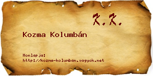 Kozma Kolumbán névjegykártya