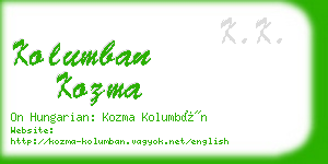 kolumban kozma business card